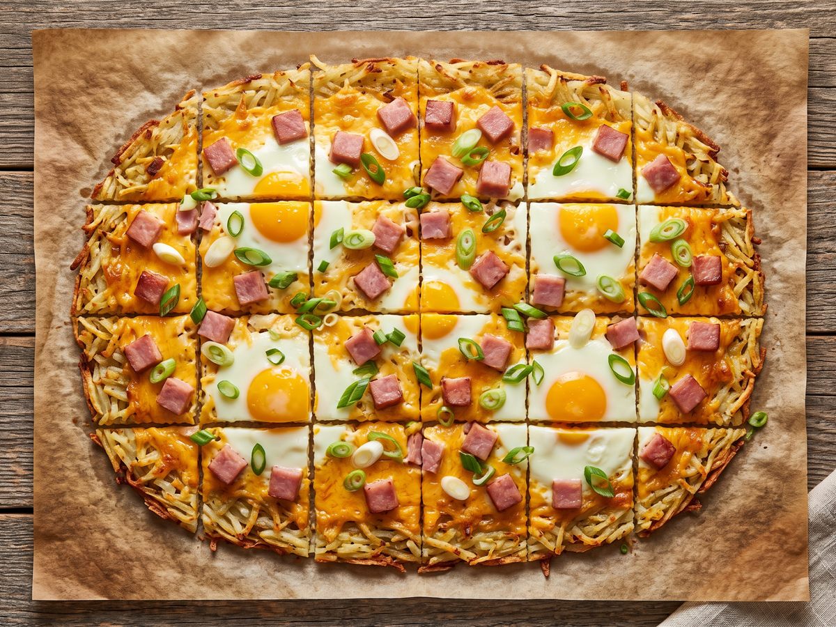 Breakfast Pizza with Hash Brown Crust