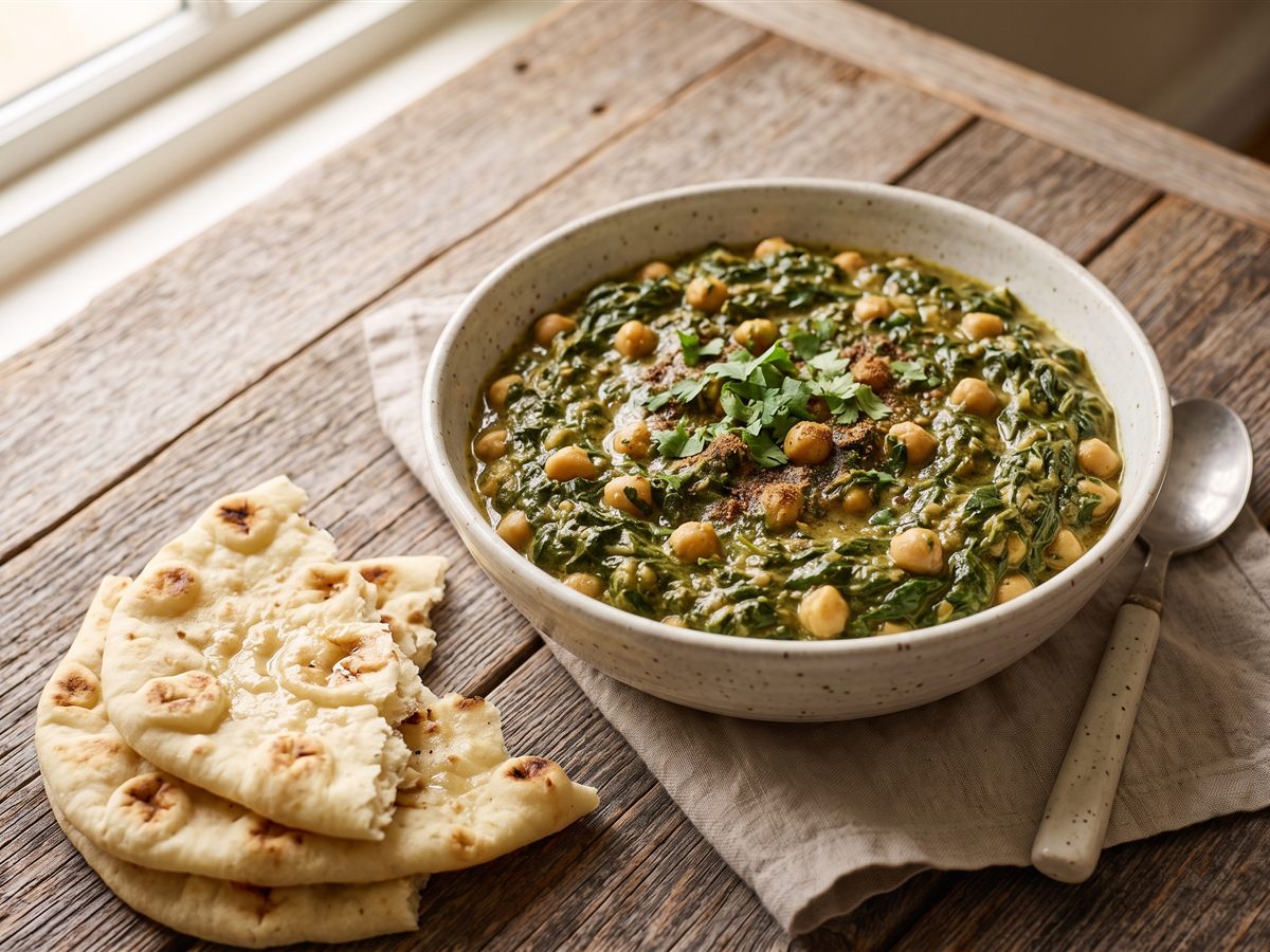 Chana Saag (Creamy Chickpeas and Spinach)