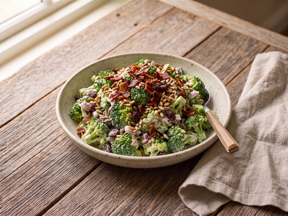 Creamy Mayo-Free Broccoli Salad